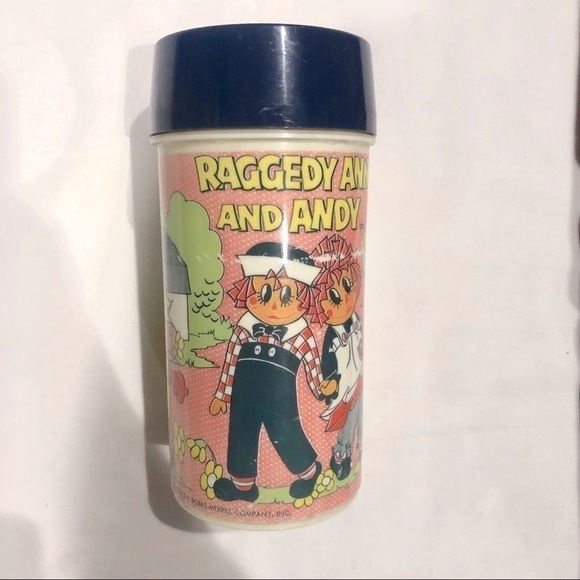 Raggedy Ann and Andy 1973 metal antique lunchbox and thermos - Picture 9 of 12